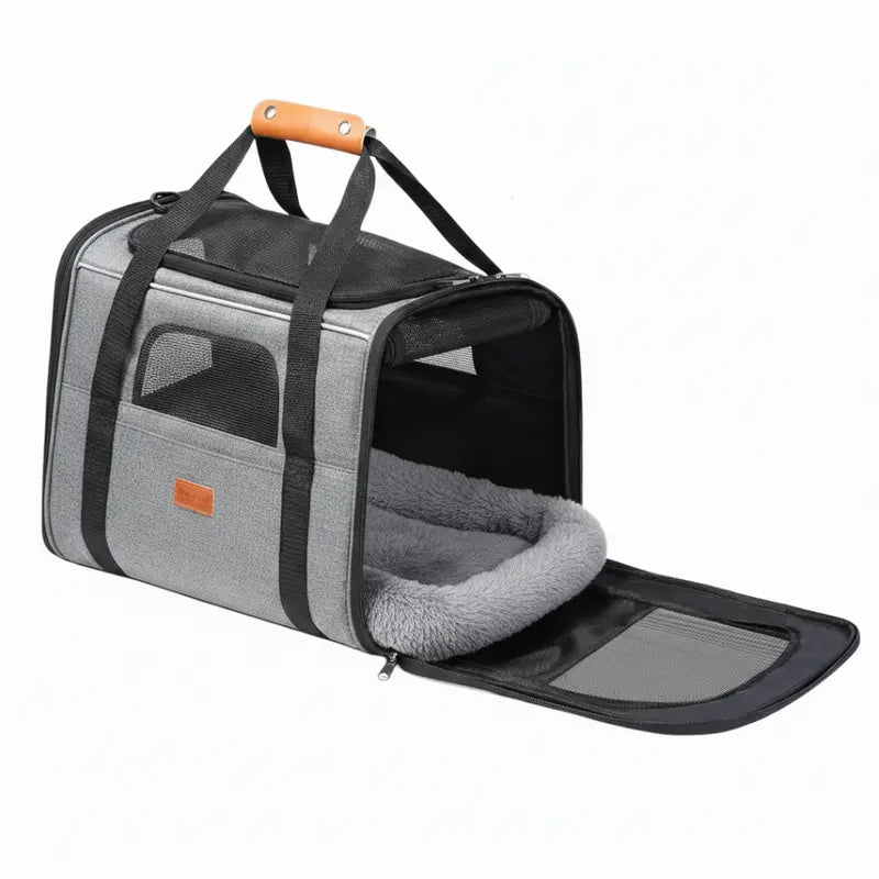 Ventilated Travel Carrier for Cats and Small Dogs Up to 18 lbs