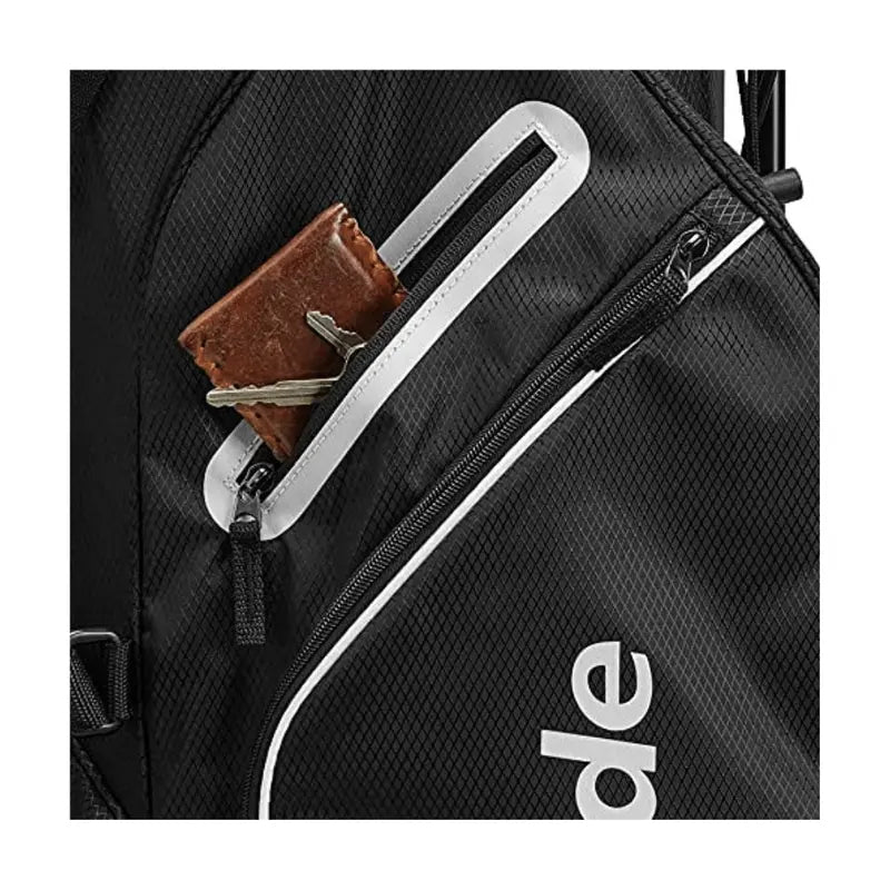 TaylorMade 5.0 ST Golf Stand Bag, Black/White, Lightweight, 5-Way Top, 6 Pockets, Dual Straps
