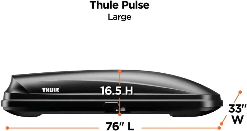 Thule Pulse Large Rooftop Cargo Box â€?Aerodynamic, Weatherproof Roof Rack Carrier in Matte Black