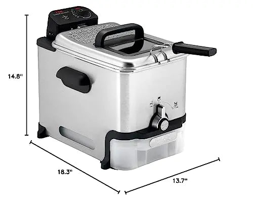 T-fal Ultimate Steel Deep Fryer â€?3.5L Capacity with Basket, Precise Temperature Control & Oil-Level Indicator