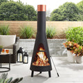 Mainstays 67 Round Powder-Coated-Black Finish Steel Chiminea