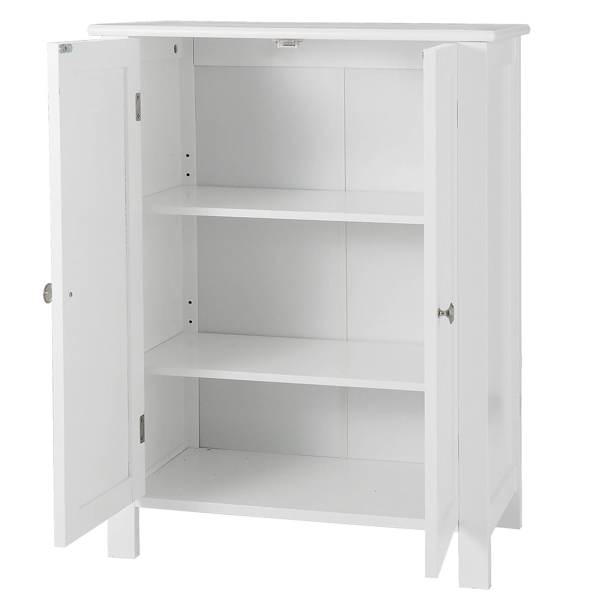 Homgarden 2 - Door Bathroom Floor Storage Cabinet Side Cupboard W/ Adjustable Shelves, 11.8'' W, White