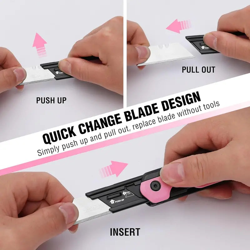 WORKPRO 2-in-1 Folding Utility Knife â€?Quick-Change Box Cutter with G10 Handle & 10 Blades