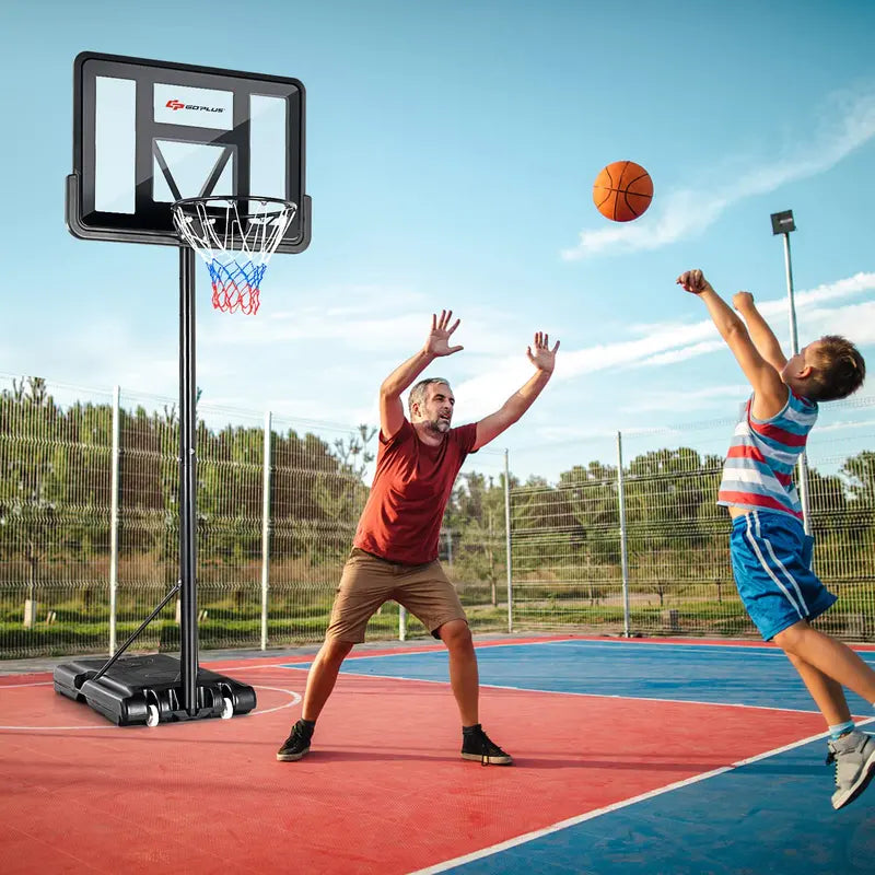 Versatile Outdoor Basketball Hoop â€?Height-Adjustable Goal System (4.5â€?0 ft) for All Ages