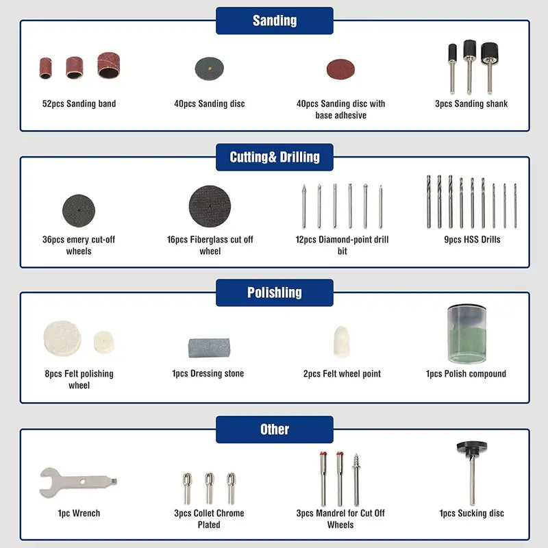 WORKPRO 276-Piece Rotary Tool Accessory Kit â€?Cutting, Carving & Polishing