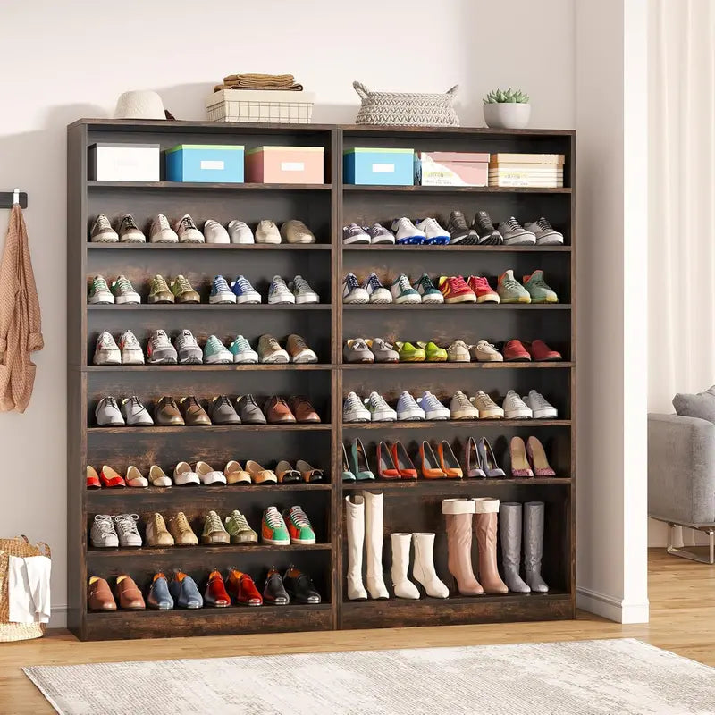 Tribesigns Heavy-Duty Freestanding Shoe Cabinet â€?9-Tier Wood Storage for Up to 45 Pairs