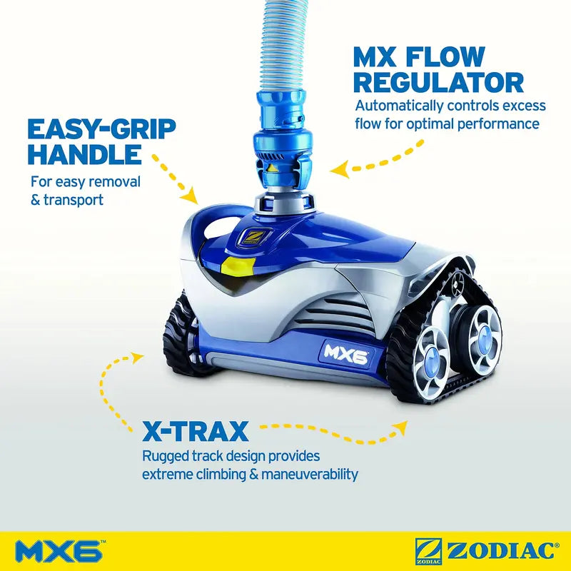 Zodiac MX6 In-Ground Pool Cleaner, Cyclonic Suction, Energy Efficient, X-Drive Navigation