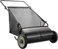 VEVOR 26â€?Lawn Sweeper with 7 ft³ Bag, Adjustable Height, Durable Frame, 4 Spinning Brushes
