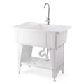 VINGLI Multipurpose Utility Sink with Stainless Steel Faucet for Laundry & Garage