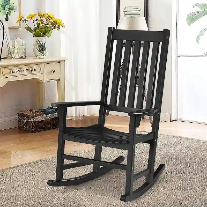Solid Hardwood Rocking Chair â€?Classic Porch or Indoor-Outdoor Relaxation Seating