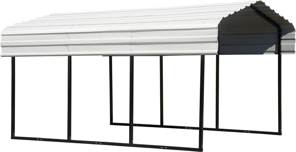Arrow Steel Carport 10 x 15 x 7 ft. Galvanized Eggshell