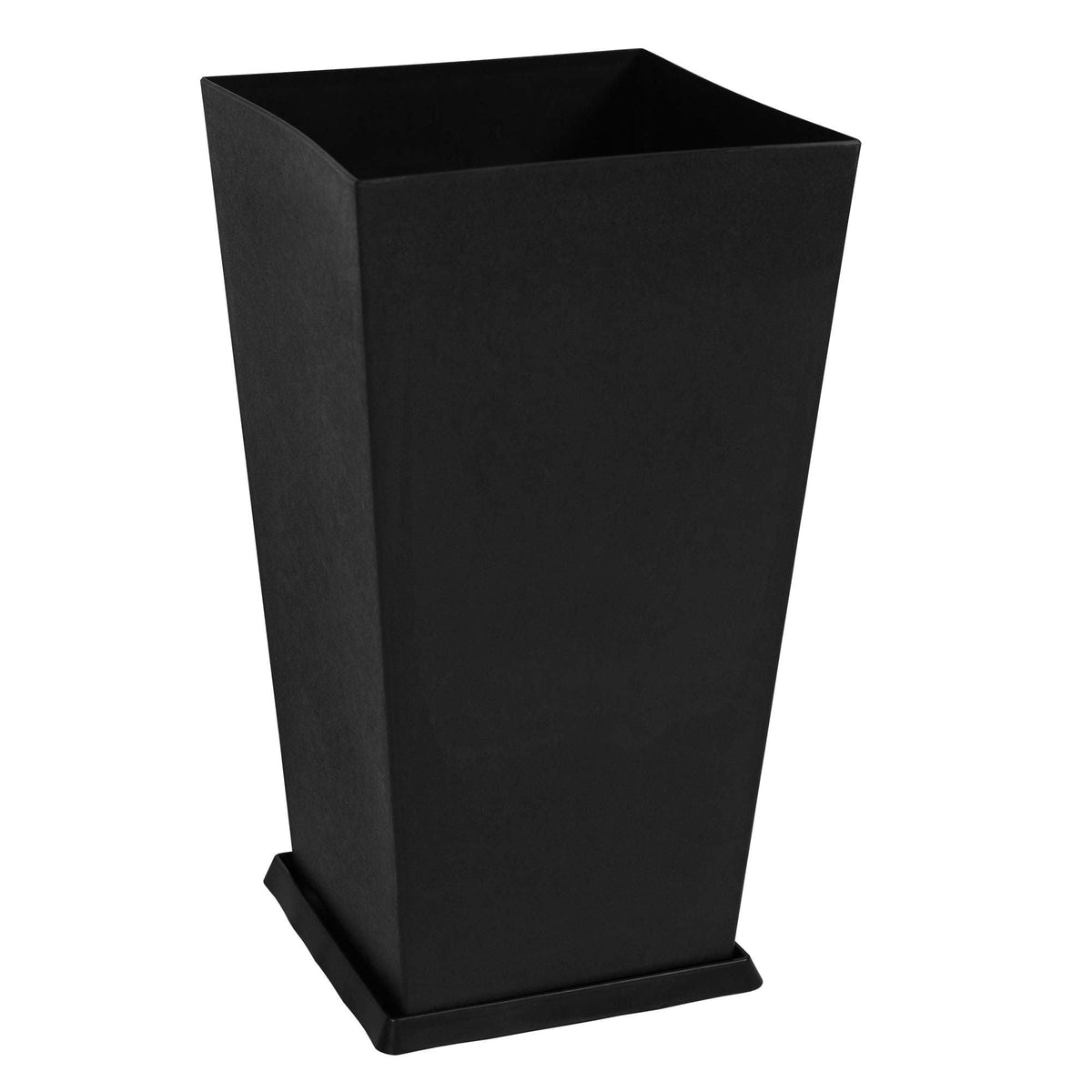 Bloem 20 in. Black Plastic Finley Tall Square Planter