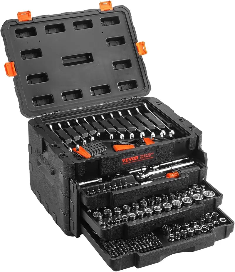 VEVOR Professional Mechanics Tool Set â€?Metric & Standard Socket Kit with Deep and Regular Sockets