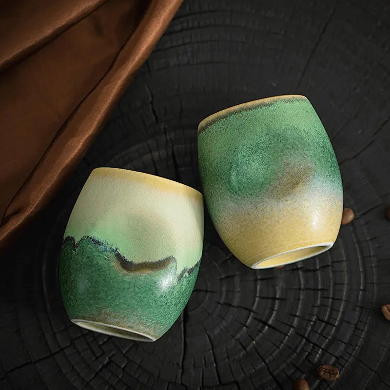 Zonema Natural-Glaze Ceramic Espresso Mug â€?Handcrafted Matte Finish