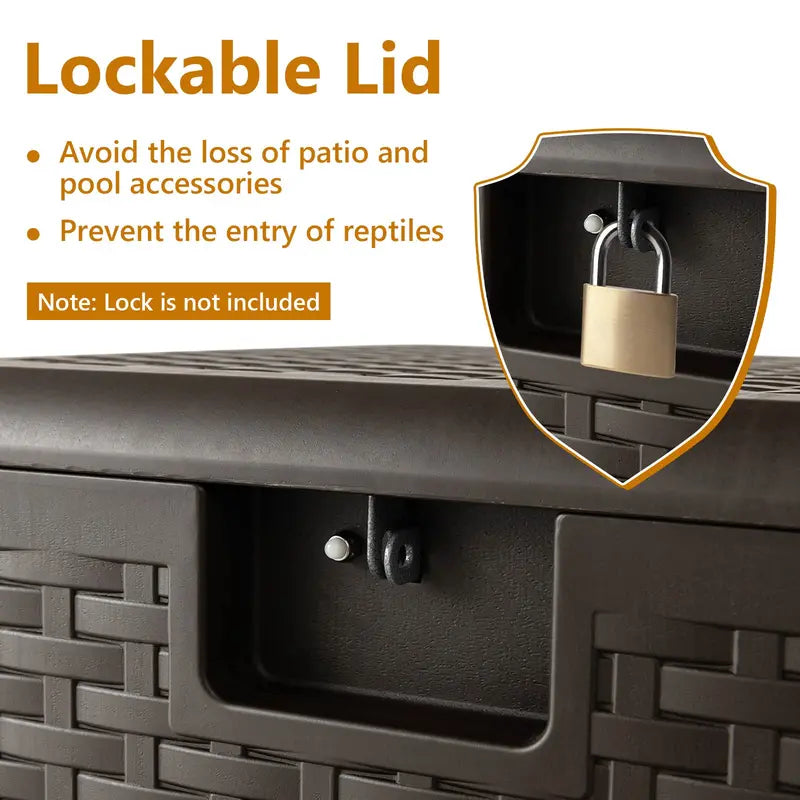 Weatherproof Resin Outdoor Storage Box â€?31/73/100 Gallon Locking Patio Chest