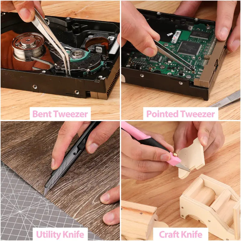 WORKPRO 33-Piece Precision Repair Tool Kit with Pliers â€?Pink Ribbon Edition