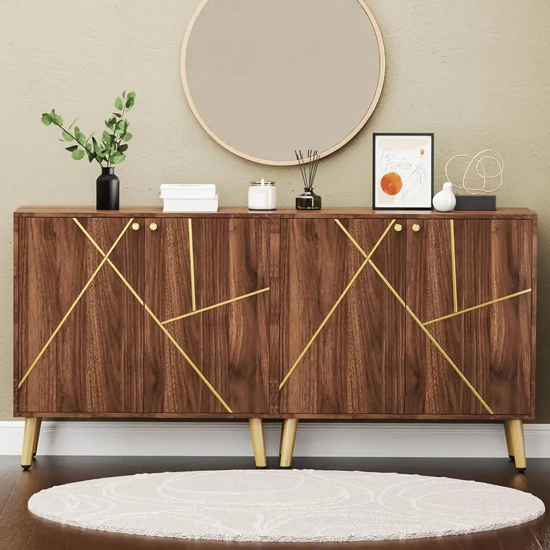 Versatile Free-Standing Wooden Cabinet â€?Sleek Black Storage Unit for Living Rooms, Bedrooms, or Entryways