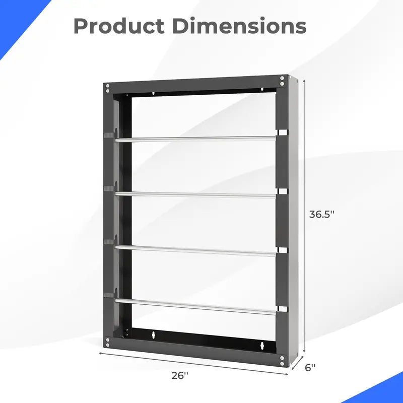 Wall-Mounted Wire Spool Rack â€?Four-Rod Cable & Ribbon Organizer with Dispensing Design