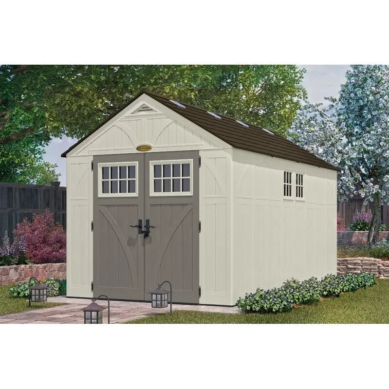Tremont 8â€?x 13â€?Heavy-Duty Plastic Storage Shed â€?Weather-Resistant Outdoor Utility Shelter