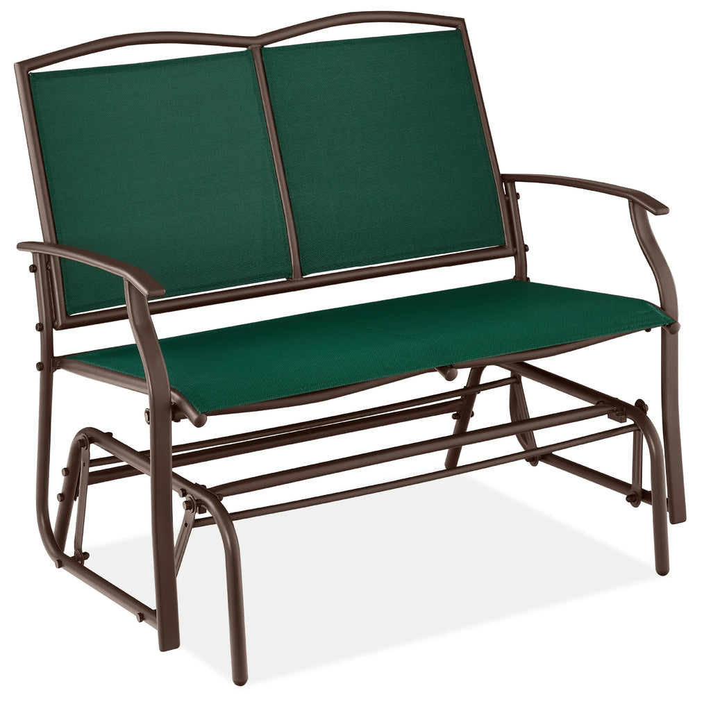 Best Choice Products 2 - Person Outdoor Swing Glider, Steel Patio Loveseat, Bench Rocker W/ Armrests - Gray