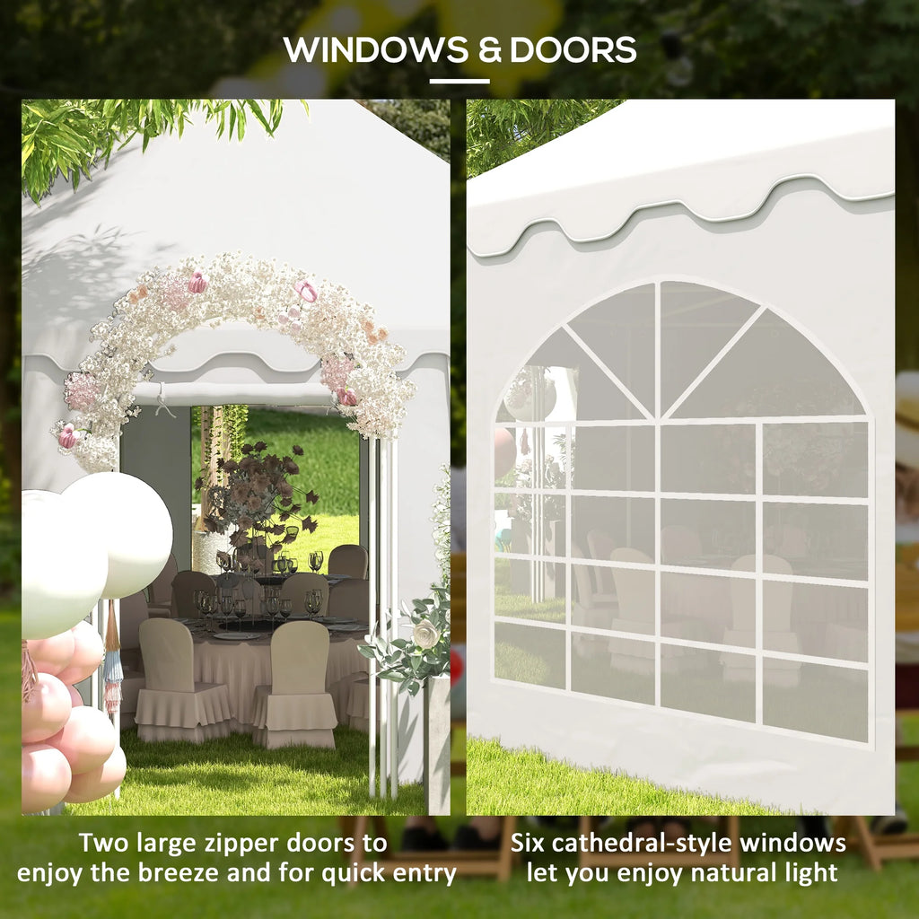 Outsunny 22.3' x 16.4' White Event Outdoor Canopies, Portable