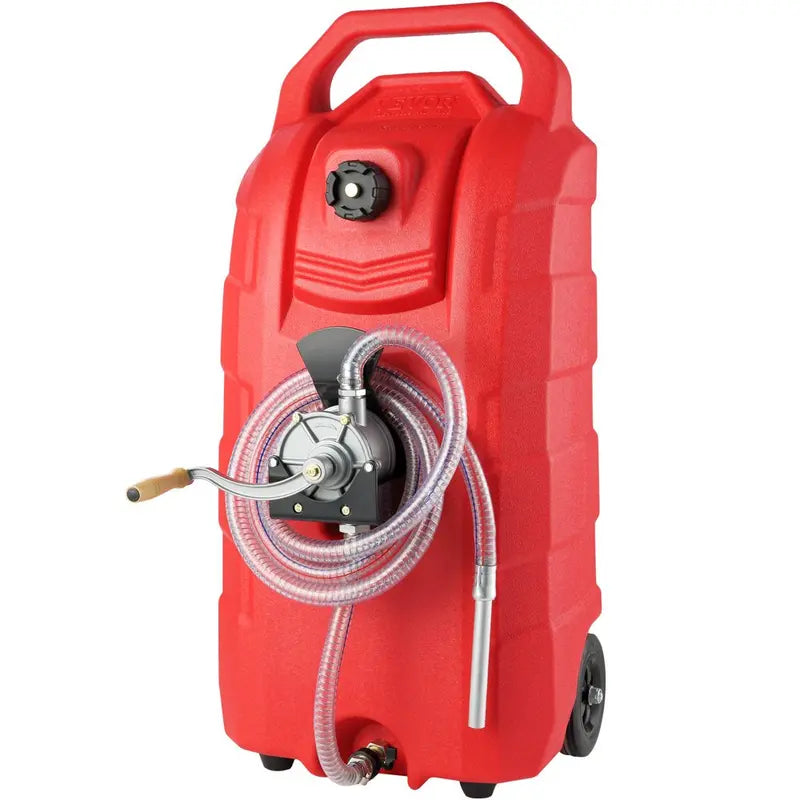 VEVOR 16 Gallon Portable Fuel Caddy with 6â€?Wheels & Metal Hose for Gasoline/Diesel