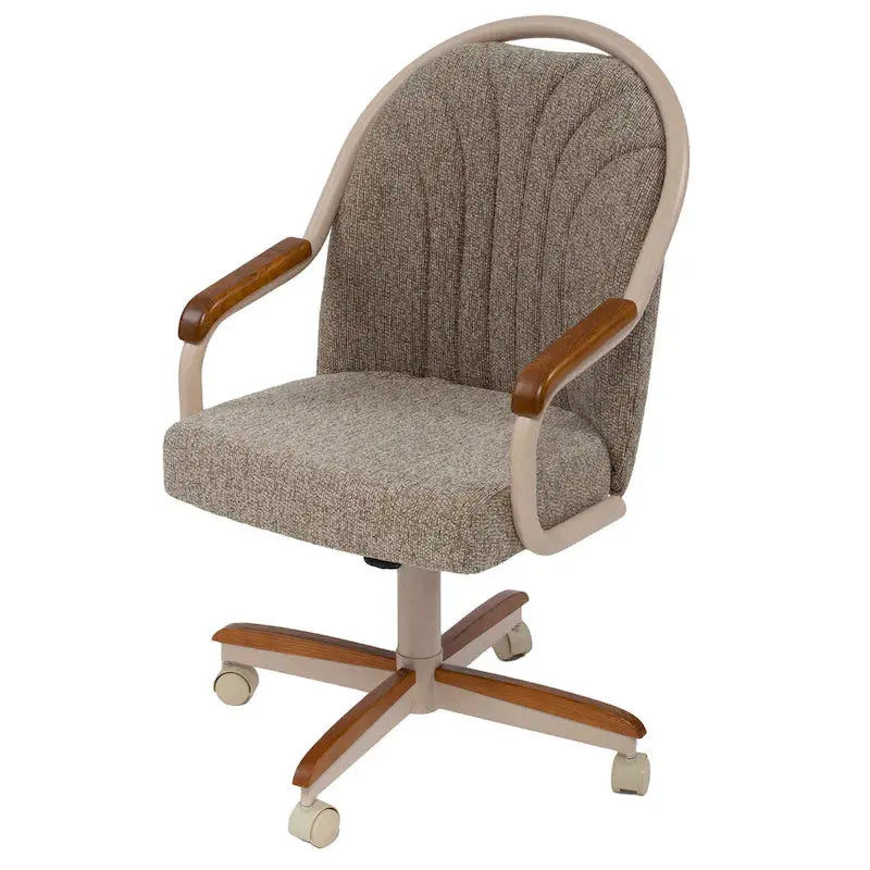 Swivel-and-Tilt Dining Chair â€?Casual Cushioned Caster Seat with Ergonomic Tilt