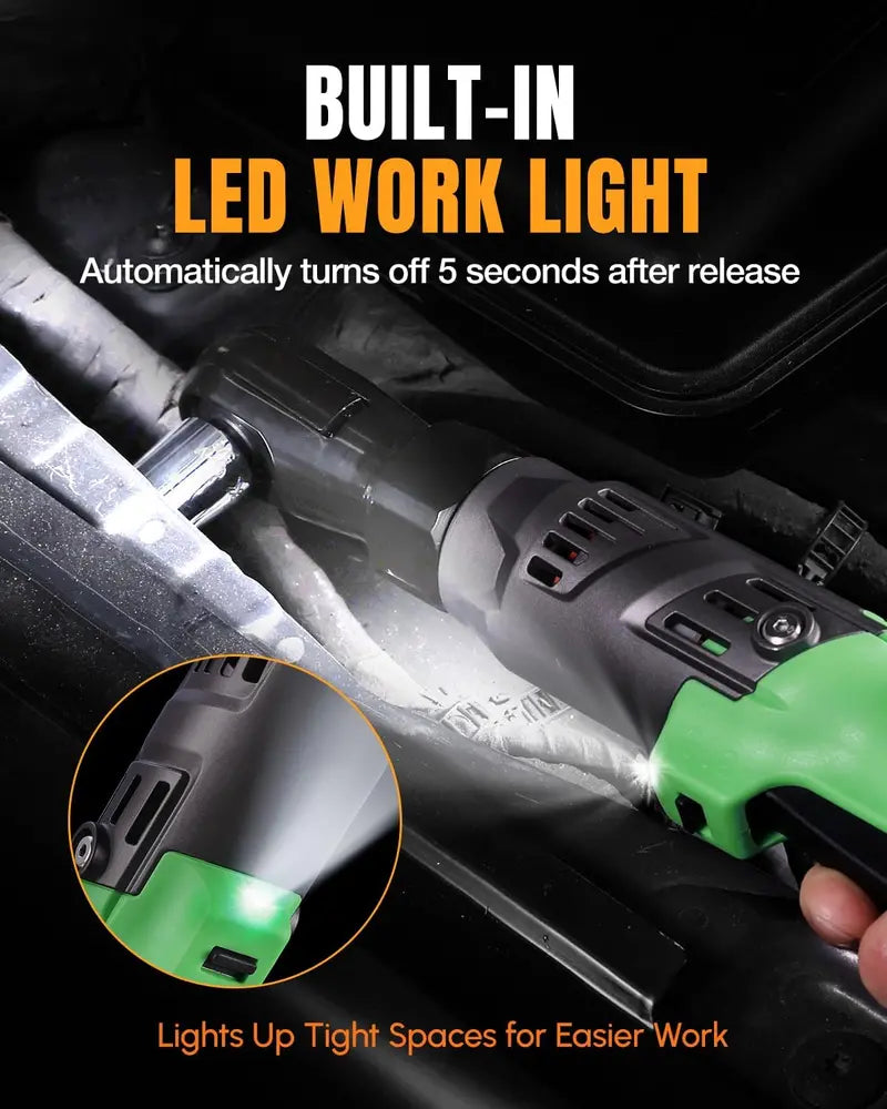 WORKPROX 20V Dual-Socket Cordless Ratchet Wrench Kit â€?1/2â€?& 3/8â€?Drive, 74 Ft-Lbs Torque, Includes Two Batteries