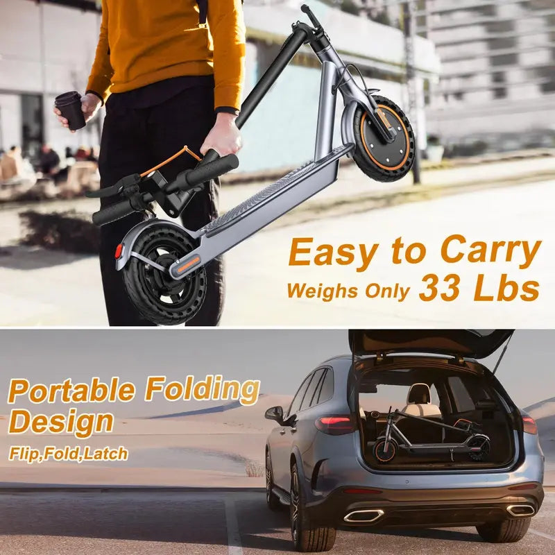 VOLPAM SP03 Folding Electric Scooter, 350W Motor, 21 Mile Range, 19 MPH Speed, App Control, Solid Tires, UL2272 Certified