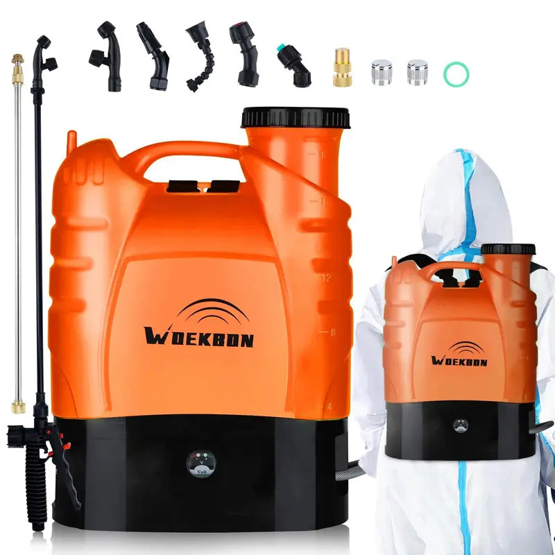 WOEKBON 4-Gallon Electric Garden Sprayer â€?Rechargeable Pump Sprayer for Pesticides and Fertilizers