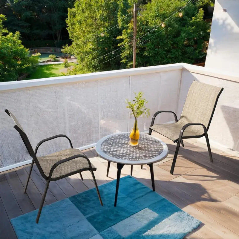 UDPATIO Modern Patio Dining Chair Set â€?4-Piece All-Weather Wicker Chairs with Cushioned Seats