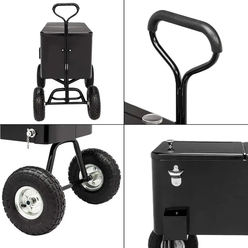 VINGLI 80-Quart Heavy-Duty Rolling Cooler with All-Terrain Wheels