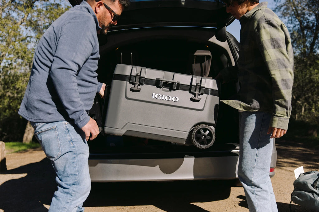 Igloo 72 QT Overland Ice Chest Cooler with Wheels, Gray
