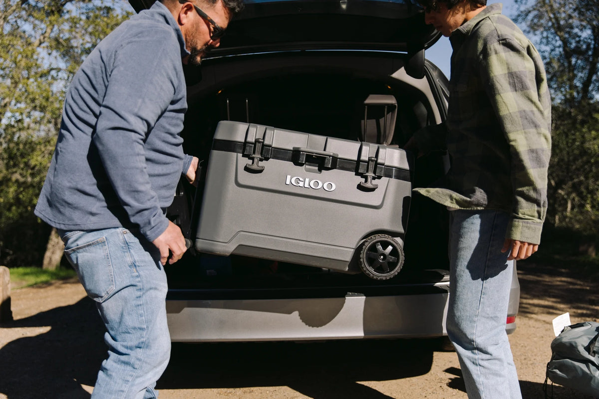Igloo 72 QT Overland Ice Chest Cooler with Wheels, Gray