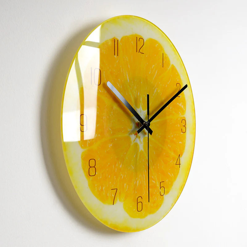 Modern Silent Quartz Wall Clock – Glass Style Living Room Decor (Battery Powered)