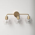 Rooks 3 Light Dimmable Vanity Light Finish: Satin Brass, Shade Color: Clear