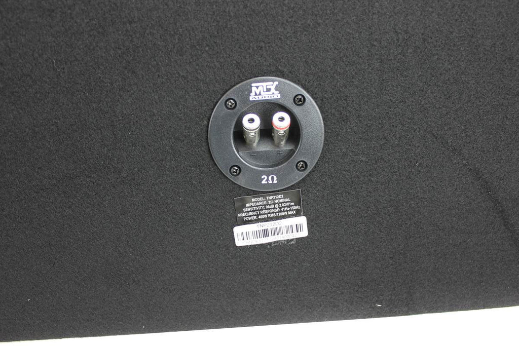 MTX 12 Dual Loaded Car Subwoofer w/Sub Box. Amplifier. & QPower Wiring Kit