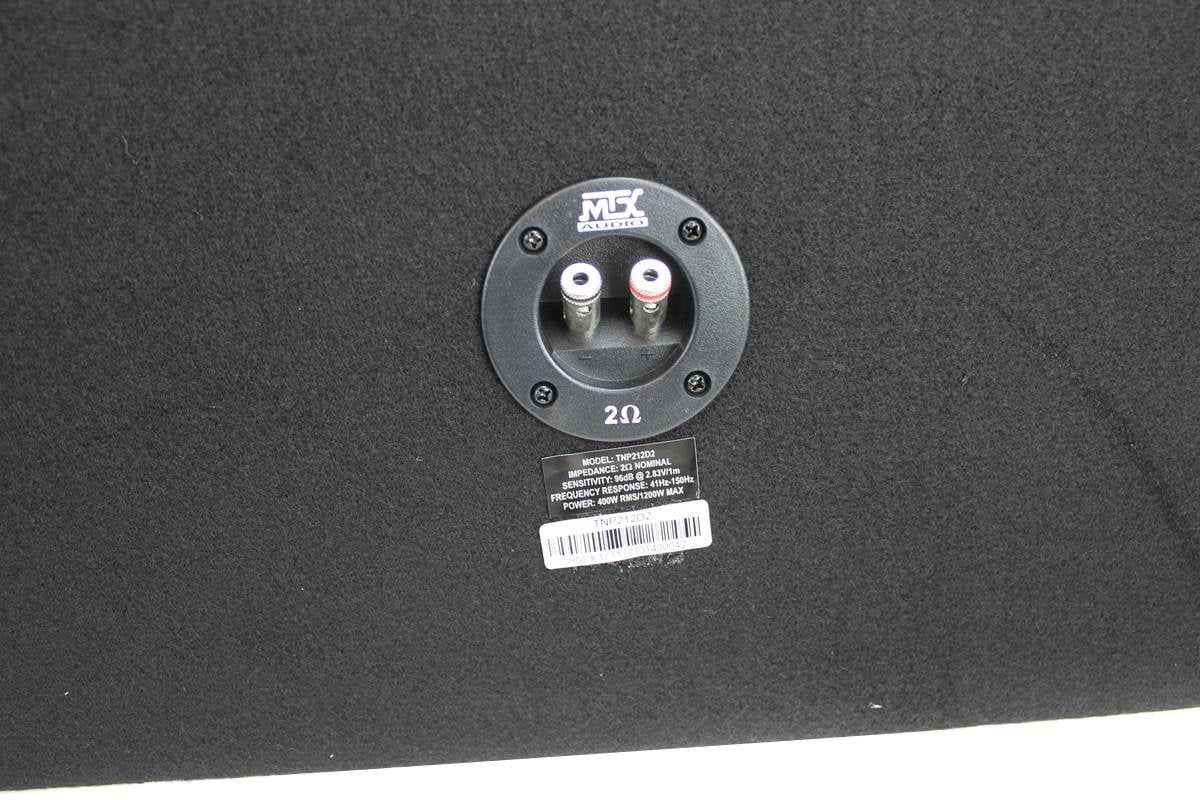 MTX 12 Dual Loaded Car Subwoofer w/Sub Box. Amplifier. & QPower Wiring Kit