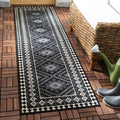 Safavieh Outdoor VER099-0421 Veranda Black / Creme Rug - 2' 3" x 6' 7"