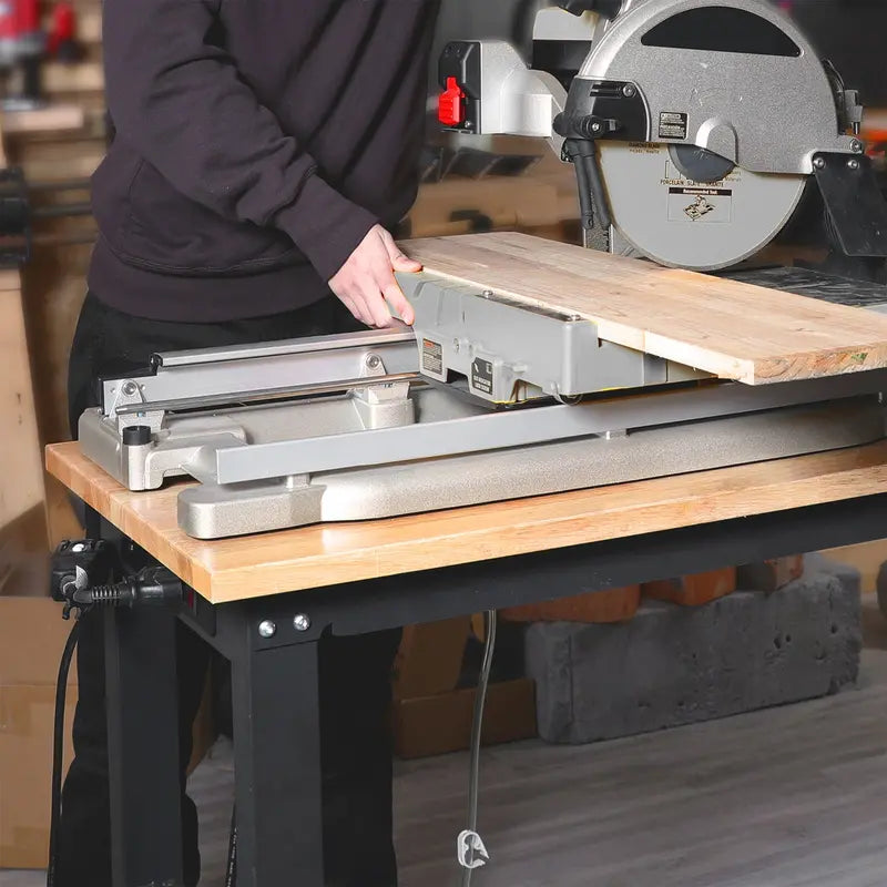 WORKPRO Heavy-Duty Adjustable Workbench â€?48â€?to 60â€?Expandable Hardwood Table (2000 LB Capacity)