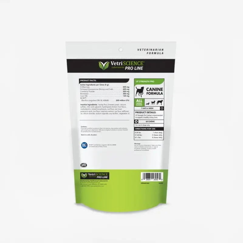 VetriScience UT Strength Pro for Dogs â€?Supports Urinary Tract Health with D-Mannose, NAG & Probiotics