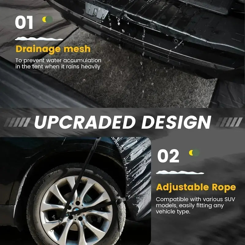 SUV-Style 5â€? Person Waterproof & Windproof Car Camping Tent â€?Rectangular Family-Friendly Roof Tent