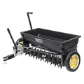 Tractor-Mounted Broadcast Seeder â€?100-Lb Polyethylene Unit with Steel Spike Weeder, Fertilizer & Salt Spreader for Farms and Rough Terrain
