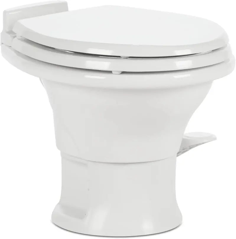 Standard-Height RV Toilet â€?320 Series, White Ceramic Design