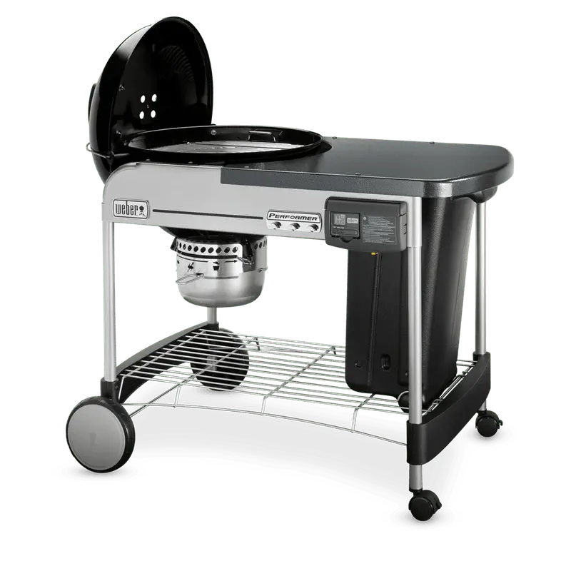 Weber Performer Deluxe 22-Inch Black Charcoal Grill with Integrated Ash Catcher