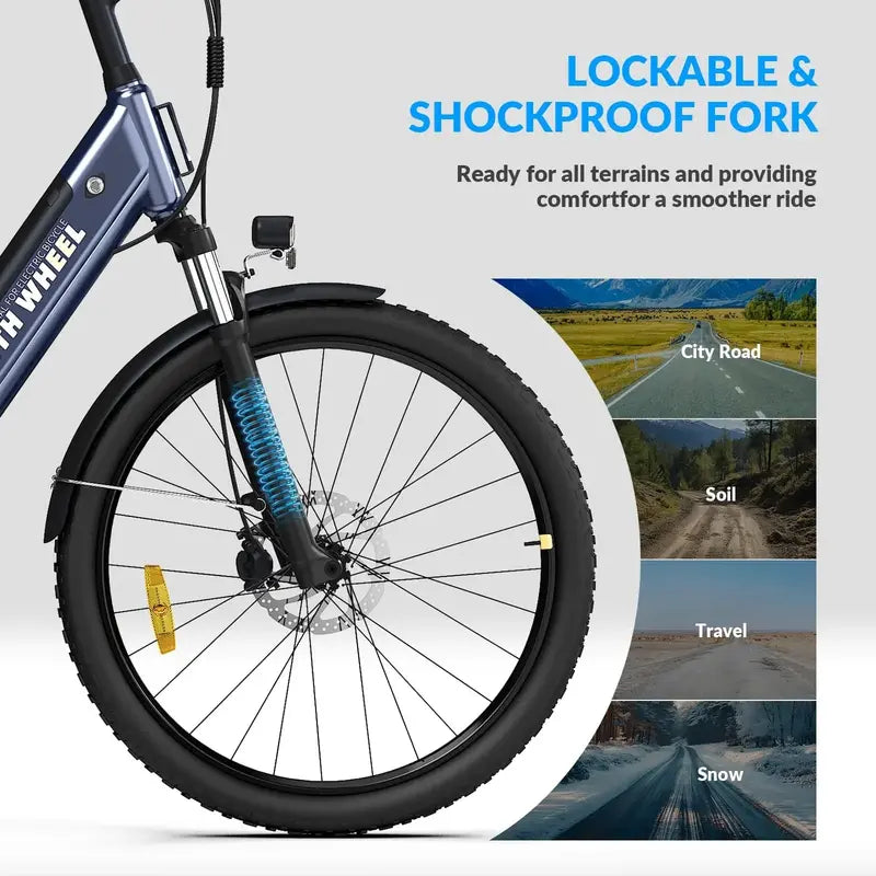 W18B 26-Inch Electric Bike â€?350W Motor, 36V 10.4Ah Removable Battery, 7-Speed UL2849 Certified