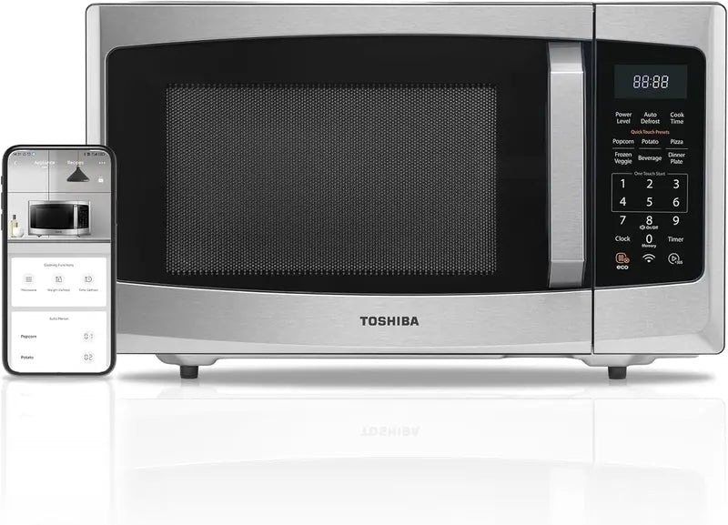Toshiba ML-EC42P(SS) 4-in-1 Countertop Microwave Oven â€?Convection, Air Fryer, Smart Sensor Cooking, 1.5 Cu Ft, 1000W, Silver