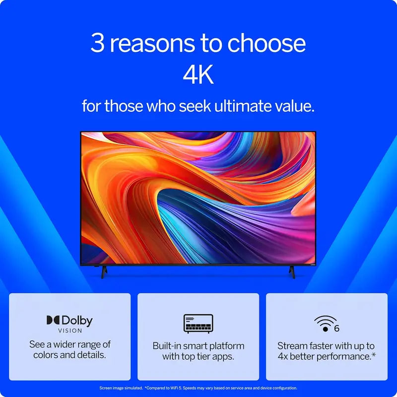 VIZIO 50-Inch 4K Smart TV â€?Renewed Model with Dolby Vision, HDR10+, and Wi-Fi 6 Connectivity