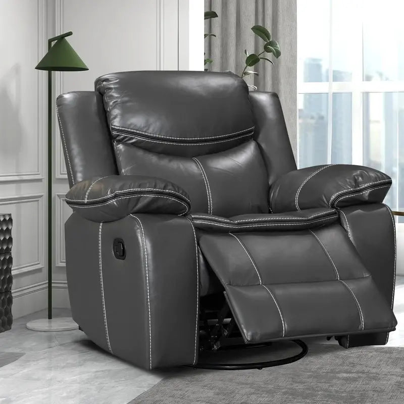 Wide-Seat Leather Recliner with Massage & Heating Functions â€?Premium Comfort Lounge Chair