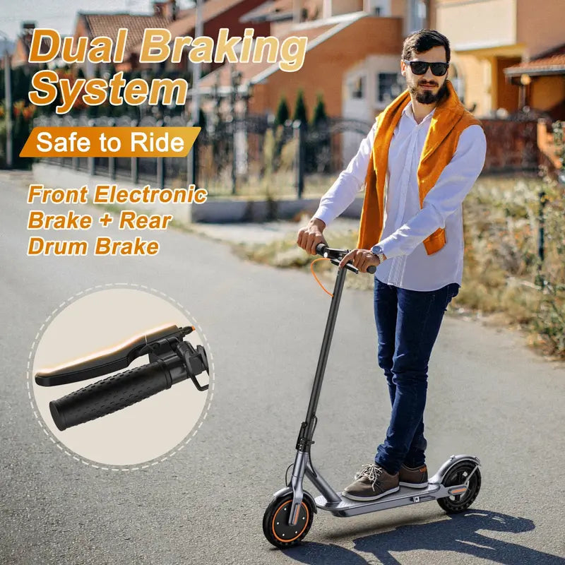 VOLPAM SP03 Folding Electric Scooter, 350W Motor, 21 Mile Range, 19 MPH Speed, App Control, Solid Tires, UL2272 Certified